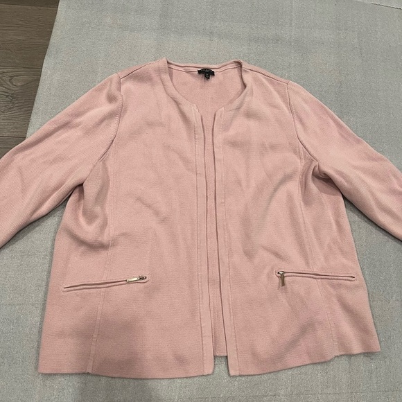 [1X]Talbots Soft Pink Women's Knit Open Cardigan Blazer - Picture 1 of 9